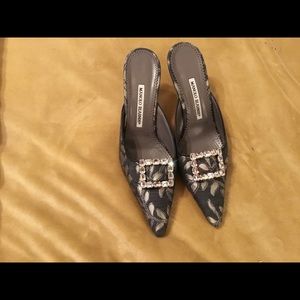 Manolo Blahnik Shoes Metallic Embellished Heels